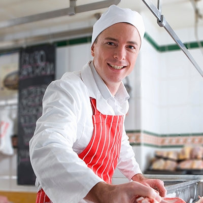 Hofkip voor de slager